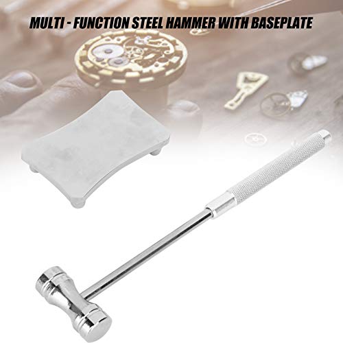 Steel Double-Headed Hammer with Non-Slip Handle Compact DIY Watchmaker Tool for Personal Use, Silver - Image 3