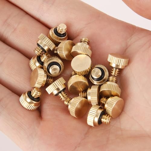 Brass Misting Nozzle Plug 12pc Heavy Duty 10/24 Screw Thread Misting Nozzle Plug for Raised Garden Bed Backyard Outdoor Cooling System by NFAMRZCAR - Image 4
