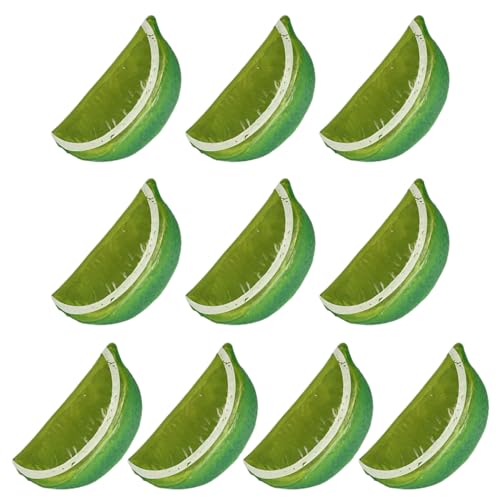 LIbgiubhy Paquete de 10 bloques de limón artificial, suministros de frutas falsas para el hogar, decoración segura y fácil de limpiar