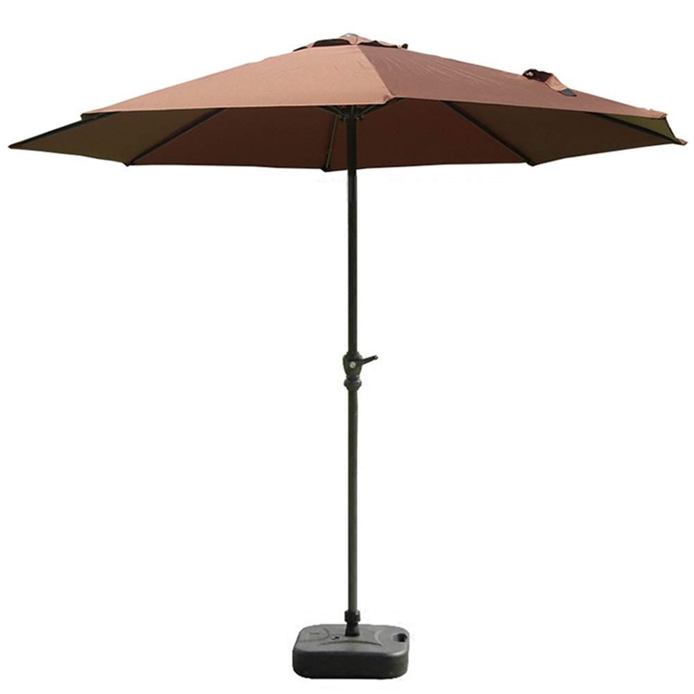 WDSOPK Parasols 9ft/2.7m Patio Umbrella Outdoor Market Table with Crank for Garden, Deck, Backyard and Pool Side(Brown-? 9ft)