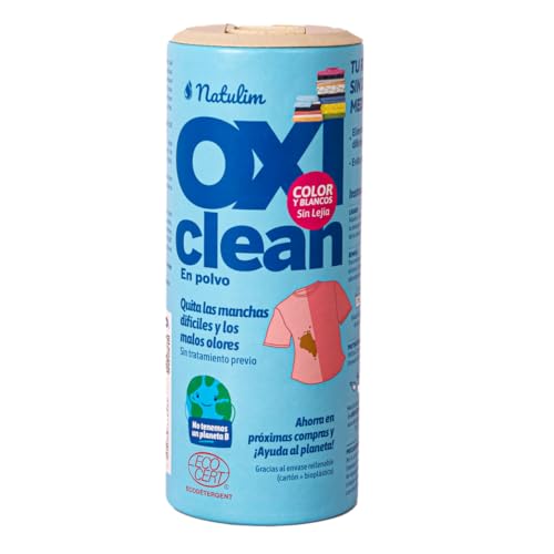 Natulim Oxi Clean - ECO Stain Remover Powder - Bleach Free Laundry Enhancer - More vivid colours on clothes - Powerful and Environmentally Friendly - Eliminates bad odours 500gr