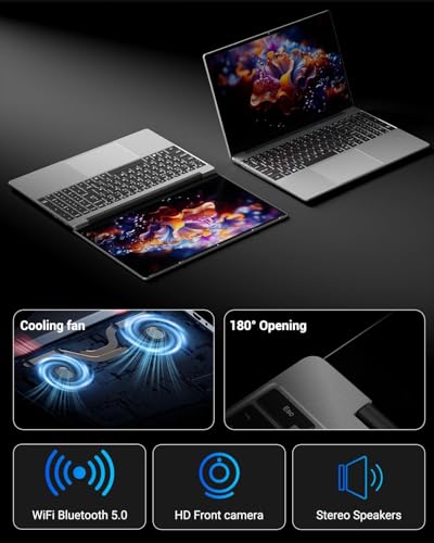 MAXLEGEN Laptop 15,6 Zoll, 16 GB RAM 512 GB SSD, N95-CPU (bis zu 3,4 GHz), hintergrundbeleuchteter Tastatur-Laptop, Win11 Laptops, Typ-C, 5G WiFi, BT 5.0, Typ-C, HDMI, USB, Maus inkl. 6