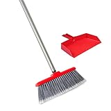 Fuller Brush Fiesta Red Kitchen Complete Broom with Clip On Dustpan