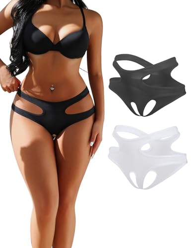 ohyeahlady Women Cutout Thong Panties Sexy Breathable Cheeky Bikini Briefs