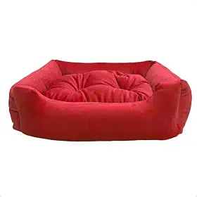 Caminha Pet Colchão para Cachorro e Gato Pequeno Almofada Removível com Zíper, Ideal para Sala e Quarto, Donos de Pets Pequenos (Vermelha)