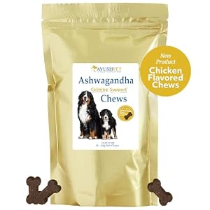 Ayush Pet Ashwagandha Calming Support Chews, Ayurvedic Calming Supplement for Dogs and Cats, Ashwagandha Herbal Supplement, 30 Chews Ayush Pet Ashwagandha Calming Support Chews, Ayurvedic Calming Supplement for Dogs and Cats, Ashwagandha Herbal Supplement, 30 Chews