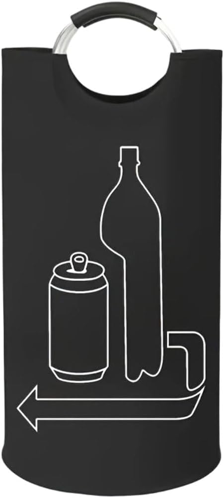 115l Bottle Recycling Storage Bag, Large Capacity Empty Bottle & Can Collector Bin with Handle, Folding Recycling Organizer for Kitchen, Garage and Pantry