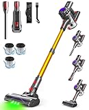 SVHT V15 Cordless Vacuum Cleaner, 45Mins Powerful Vacuum Cleaners for Home, Lightweight Stick Vacuum with Advanced Green Light Tech, Rechargeable Battery Vacuum for Carpet,Pet Hair,Hardwood Floor