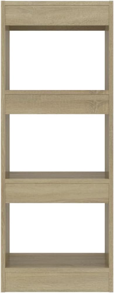 Sonoma Oak 3-Shelf Book Cabinet, Modern Engineered Wood Storage Organizer and Display Room Divider for Living Room, Minimalist Brown Home Furniture