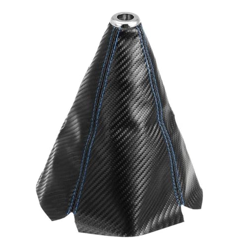 LIVZFRLZ Universal Carbon Fiber Leather Manual Gear Shift Knob Gaiter Automatic Car Shifter Boot Cover Black/Red/Blue/Yellow Line Modification Accessories(Blue)