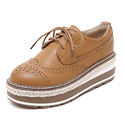 SaraIris sapato Oxford plataforma vintage feminino anabela com cadarço e bico quadrado brogues casua