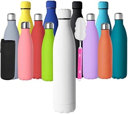 GeeRic Stainless Steel Water Bottle 750ml, Double-walled Vacuum Insulated Metal Water Bottle 12 Hours Hot & 24 Hours Cold Drinks Cycling Bottles for Outdoor Sports Hiking Running 750ml Dark Blue
