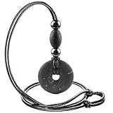 Wallystone Gems Shungite Donut Necklace - Protective Necklace - Raw Shungite - Natural Matte Finish - Zazhoginsky Authentic Stones II Type