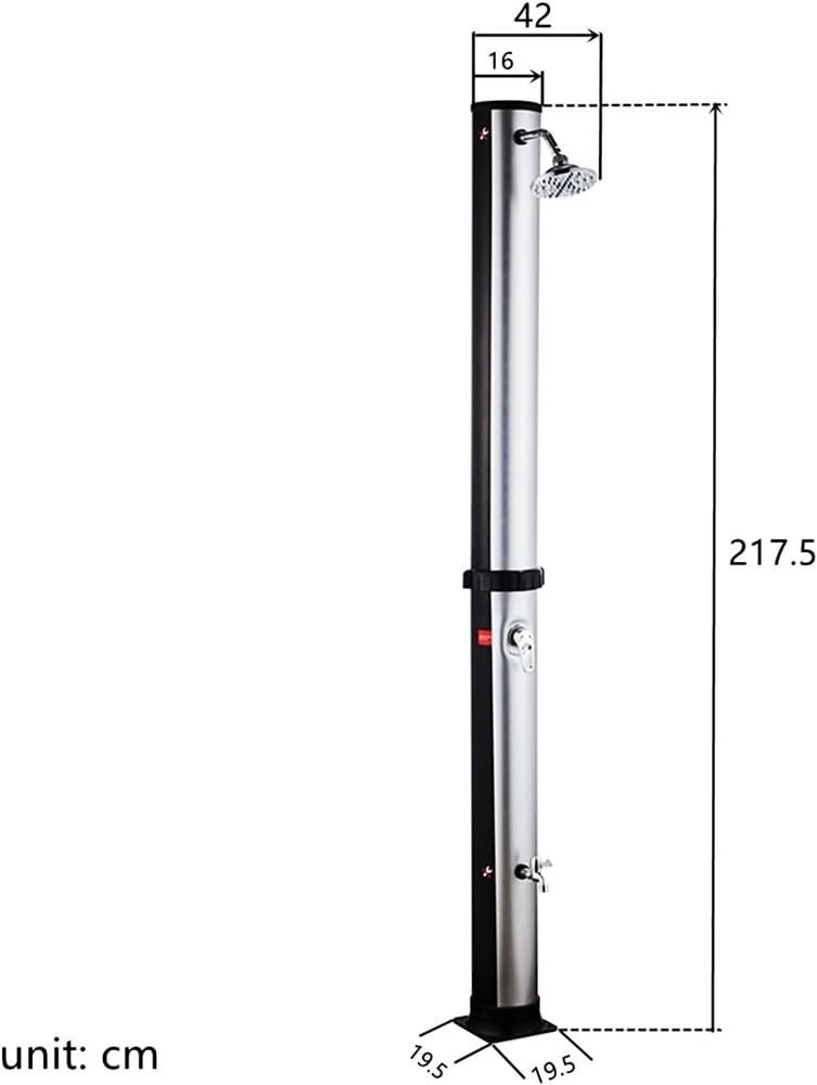Douche chauffée à l'énergie Solaire avec Pomme de Douche et Robinet de Douche à Pied, 7,1 Pieds, 10 gallons, 2 Sections, pour Jardin, Jardin, Bord de Piscine, Plage, Spa