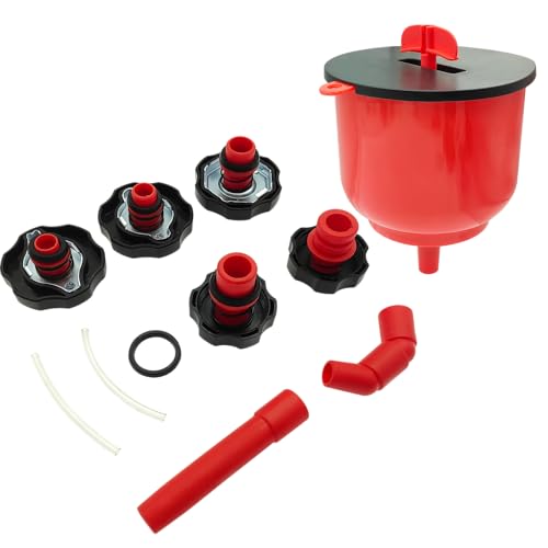 ZKTOOL No-Spill Coolant Funnel Kit - Near Universal Fitment - Translucent Red - 11-Piece Set