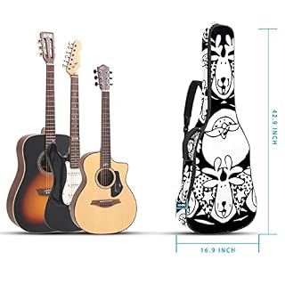 Étui de protection rembourré pour guitare classique et acoustique Motif antique, Multicolore 02, 42.9×16.9×4.7 in… - Les Beatles, Paul McCartney, John Lennon, RIngo Starr, George Harrison Étui de protection rembourré pour guitare classique et acoustique Motif antique, Multicolore 02, 42.9x16.9x4.7 in… – Image 5
