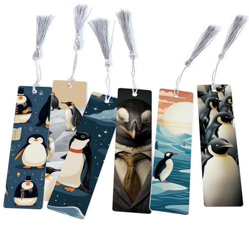 Marque-page pingouin lot de 6 cadeau idéal pour passionnés de lecture