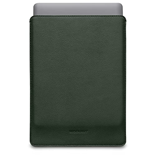 Housse MacBook Air 13 cuir vert Woolnut pour éviter les rayures dans votre sac