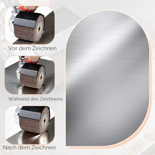 EXLECO Schleifwalze für φ19mm Bürstenschleifer, 120 Körnung Satinier Schleifbürste mit Schleifpapier, 120x100mm Satinierwalze, Satiniermaschine Schleifrolle Bürste, Satinierbürste für Holz, Metall