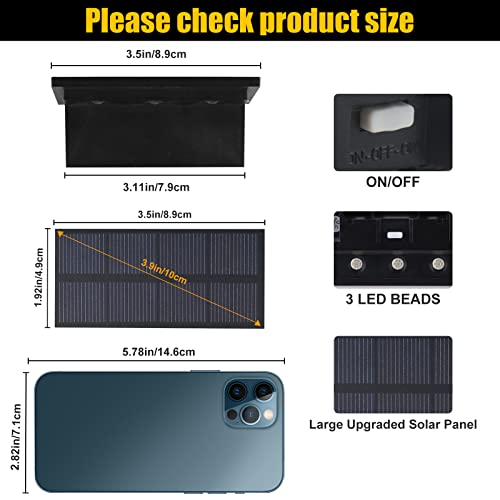 Aumio Solar Fence Lights Outdoor Waterproof, 6 Pack Solar Deck Lights With Warm White/Cool White/Rgb 8 Specific Colors 3 Led Solar Step Lights For Fence Stairs Yard Patio Porch Pool Outdoor Decor #TOP7