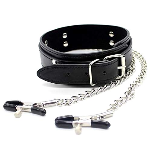Hxiu Nipple Jewelry Collar de cuero ajustable Gargantilla de doble capa Cover