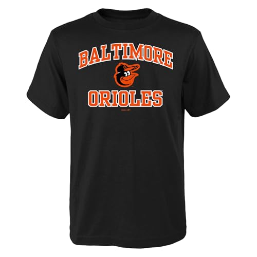 Outerstuff MLB Kids Youth 8-20 Official City Headline Arch Logo Team T-Shirt (US, Numeric, Size: 18-20, Regular, Baltimore Orioles - Black)