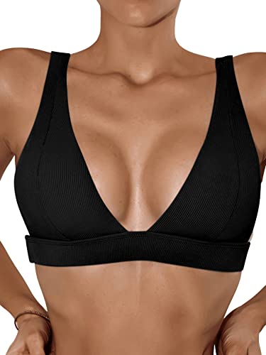 GORGLITTER Damen Bikinioberteil Bügellos Bikinis V Ausschnitt Bikini...