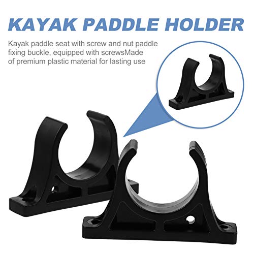 BESPORTBLE 1 par Titular da Pá Do Caiaque Remo Do Barco de Plástico Fivela Fixa Com Parafusos (Preto