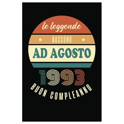 Le Leggende Nascono Ad Agosto 1993: Idea regalo originale e divertente di 30 anni per donne e uomini. Taccuino a righe