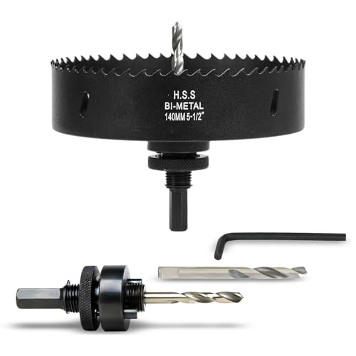 VIKITON 5-1/2 inch Hole Saw for Wood Metal Plastic & Drywall with Arbor