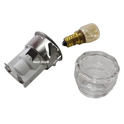Marel Shop® - Porta Lampada Copertura Lampadina Completo Per Forno Fornetto Compatibile Con De Longhi Per Modelli: Eo24752.S - Eo3235 - Eo32352 - Eo32