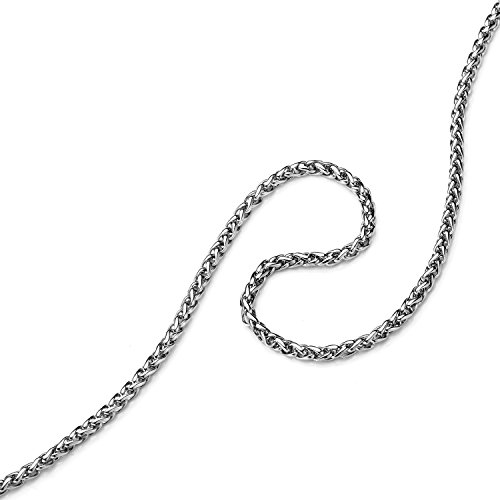 Amyrt Jewelry 4Mm Titanium Steel Wheat Silver Chain Necklaces For Men & Women 20 Inches #TOP2