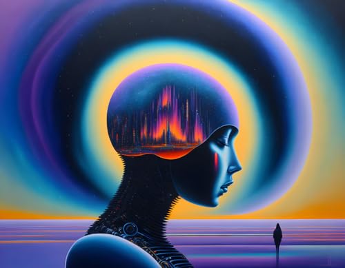 Image futuriste surréaliste grand format 58x90 cm SERENDIPITP