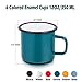 P&P CHEF Enamel Camping Coffee Mug Set of 6, Small Colored Mugs Cups for Family Gathering/Friend Party/Camping/Picnic/Fishing, Lightweight & Portable -12 Ounce, 350ML & Multicolor