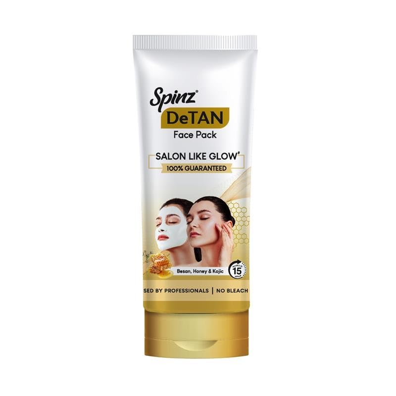Spinz DeTan Face Pack with Besan, Honey & Kojic Acid | Tan Remova...