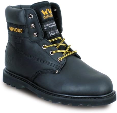 black wood safety boots