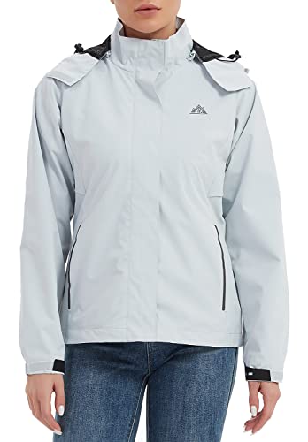 Moerdeng Women's Waterproof Rain Jacket Lightweight Spring Fall Hooded Raincoat For Hiking Travel Outdoor #TOP1