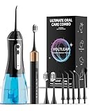 Electric Toothbrush with Water Flosser for Teeth, Sonic Electric Toothbrush and Electric...