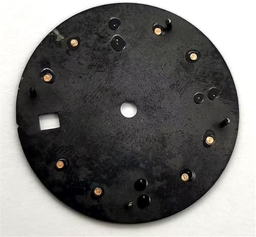X PSBLTY 28.5mm Watch Dial Round Numberless Replacement Watch Face Compatible with NH35/NH36/7S26/8215/ETA 2824 2836 Movement - No Glow-in-the-Dark (Black, NH35) - 1