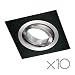 Wonderlamp Clasic W-E0 Foco empotrable cuadrado, Negro, 10 UNIDADES