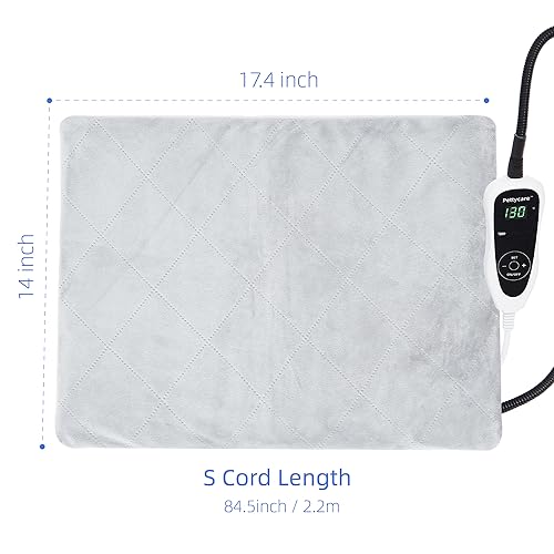 pettycare Pet Heating Pad for Dog Cat, Electric Heating with Steel-Wrapped Cord, 25-level Timer & 11-level Temperature Indoor Warming Pads Easy Clean for Puppy Cat Dog S 17.4x14inch