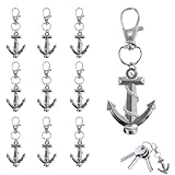 NIIIYTYB 10Pcs Anchor Keychain Nautical Charms for Men Sailing Ocean Trinkets Keychains Anchor Charm Party Favors Cute Souvenirs for Guests Wedding Accessories and Nautical Theme Decorations