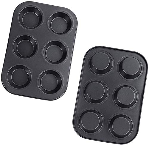Uncle Jack Perfect Results Premium Non-Stick Bakeware Muffin and Cupcake Pan, 6-Cup, STANDARD 2 Set (2)
