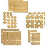 Almohadillas de Fieltro Adhesivo Alta Densidad para Muebles, Protectores para Patas de Sillas, Mesas, Suelo, Protectores de Fieltro 98pcs - Beige