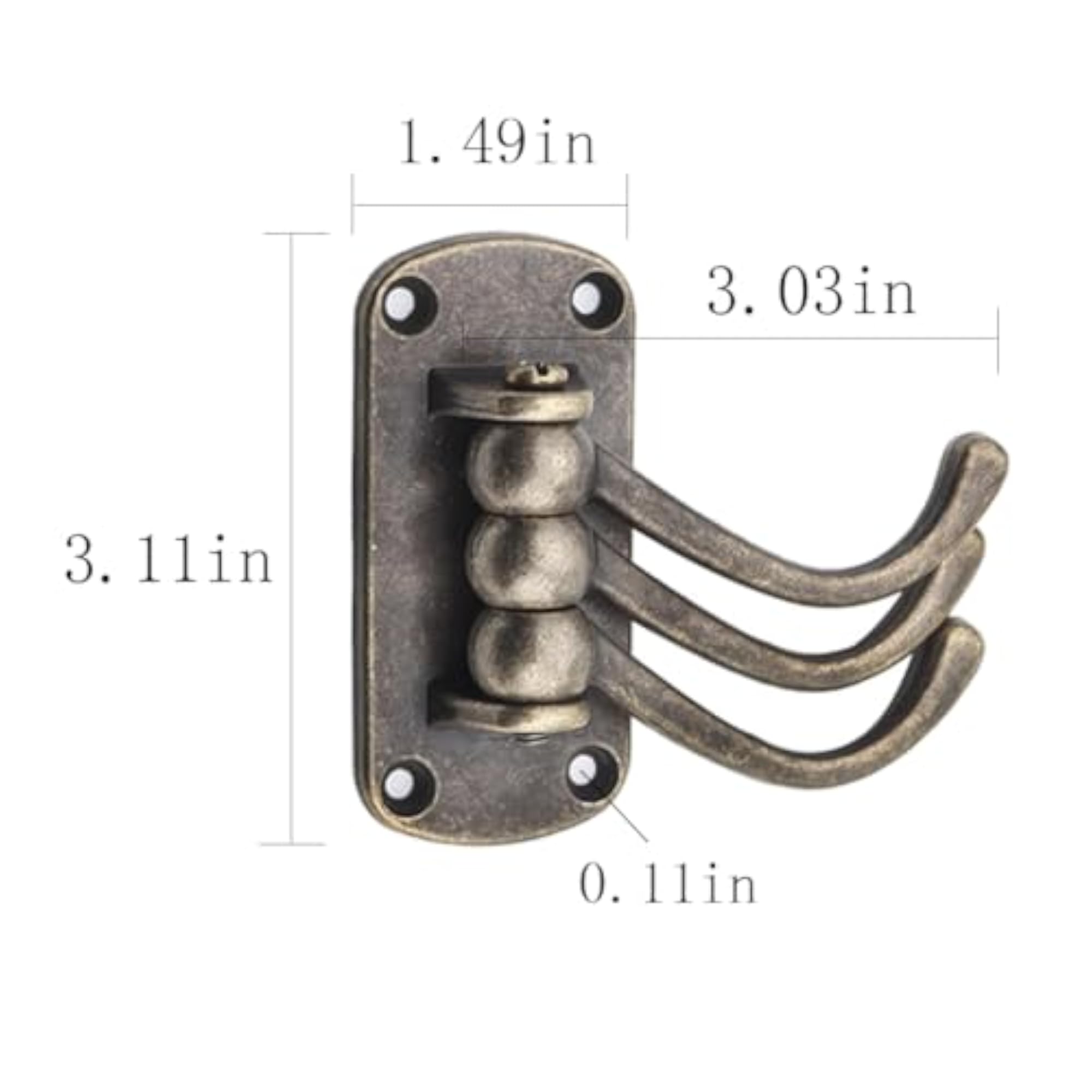 2pcs Vintage Solid Metal Swivel Hooks for Wall Mounting