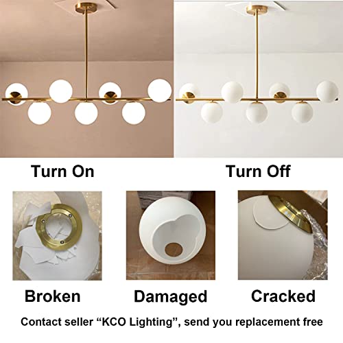 Kco Lighting Modern Gold Chandelier With White Globe Sputnik Chandelier Pendant Light Frosted Globe Glass Adjustable Hanging Ceiling Light For Dining Room Living Room Kitchen (Gold) #TOP6