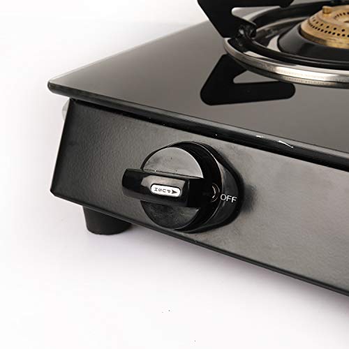 Compare Cello Prima Gas Stove 3 Burner Glass Top, Black, ISI Certified