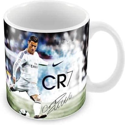 CHHAAP Cristian Ronaldo Cr7 Printed Ceramic Tea and Coffee Mug (White) (Sp11 07), 350 ML