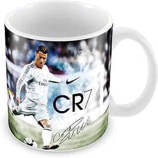 CHHAAP Cristian Ronaldo Cr7 Printed Ceramic Tea and Coffee Mug (White) (Sp11 07), 350 ML Price In India