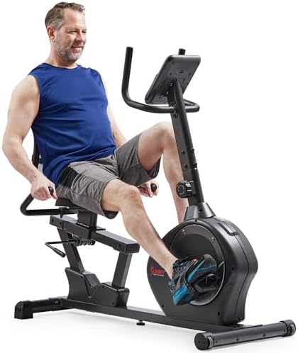 Sunny Health & Fitness Smart Recumbent Bike, Wide Cushioned Seat & Back, Indoor Cycling Machine for Adult/Seniors Home Exercise, Free SunnyFit App Connection Detail